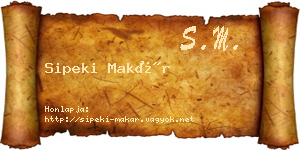 Sipeki Makár névjegykártya